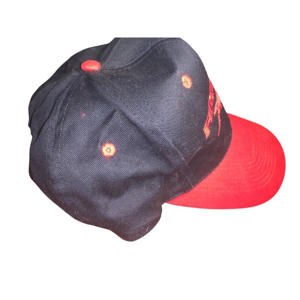 Vintage Firehawk Hat Cap Snap Back‎ Adjustable Mens Red Black KC OSFM - Picture 2 of 6